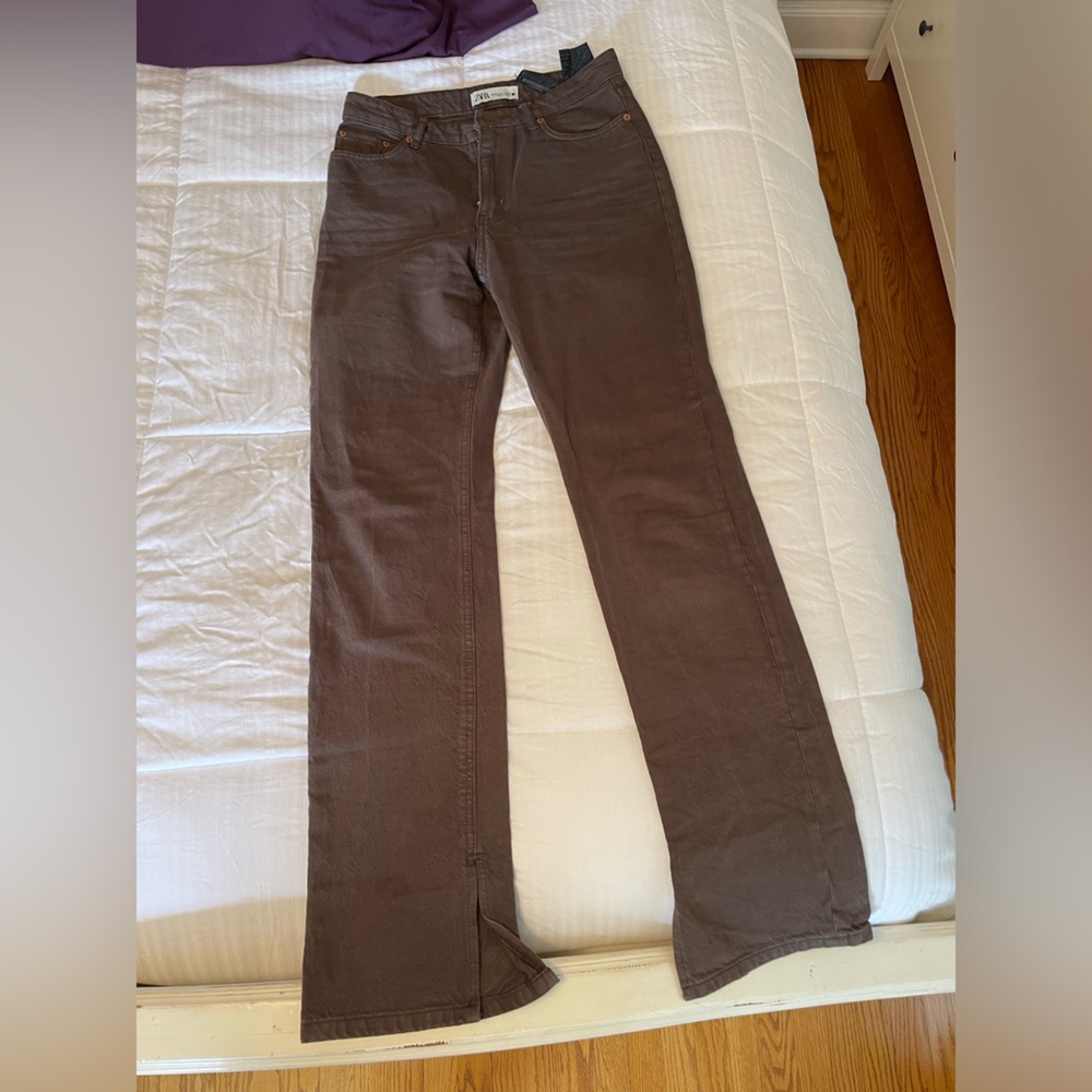 Zara wide leg pants in brown size 4